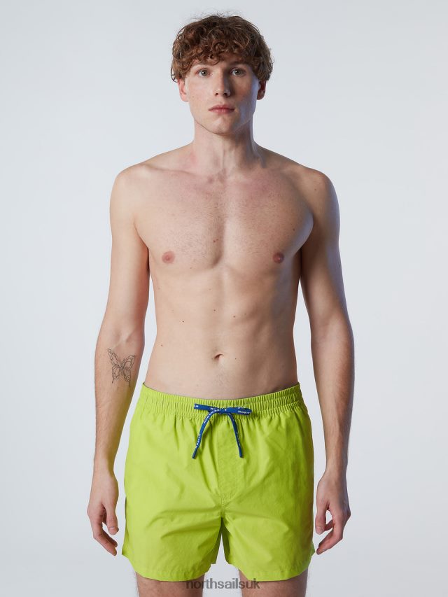 Men Lime Beachwear 4D6N387 North Sails SWIM SHORTS WITH LOGO PATCH