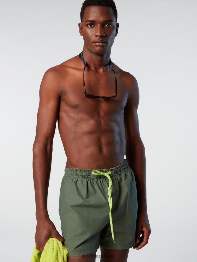 Men Military green Beachwear 4D6N392 North Sails SWIM SHORTS WITH LOGO PATCH