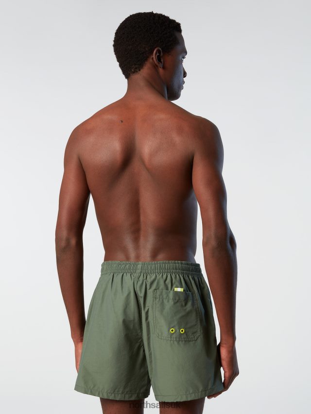 Men Military green Beachwear 4D6N392 North Sails SWIM SHORTS WITH LOGO PATCH