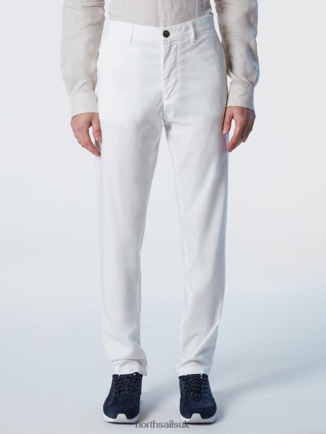 Men White Clothing 4D6N310 North Sails DEFENDER POPLIN CHINOS