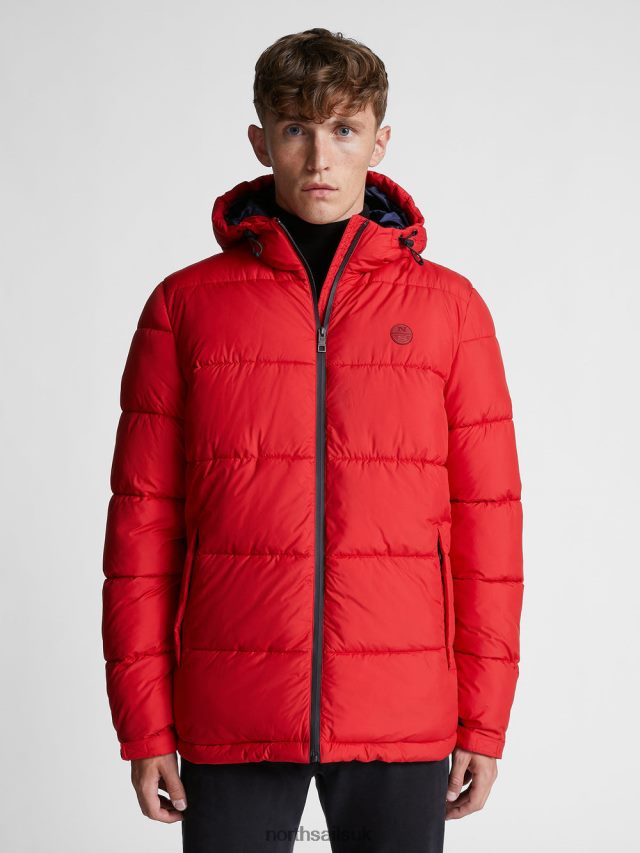 Men Red Clothing 4D6N1296 North Sails DOCK HOODED JACKET