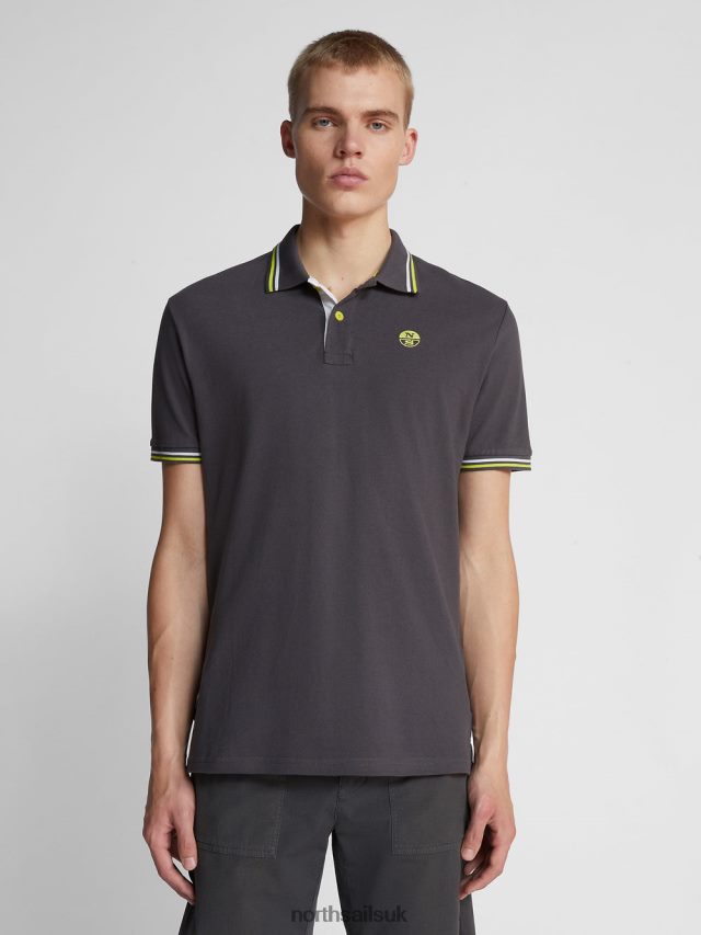 Men Asphalt Clothing 4D6N1214 North Sails POLO WITH CONTRAST TRIMS