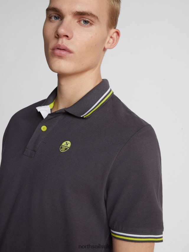 Men Asphalt Clothing 4D6N1214 North Sails POLO WITH CONTRAST TRIMS