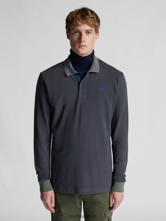 Men Asphalt Clothing 4D6N1317 North Sails POLO WITH EMBROIDERED LOGO