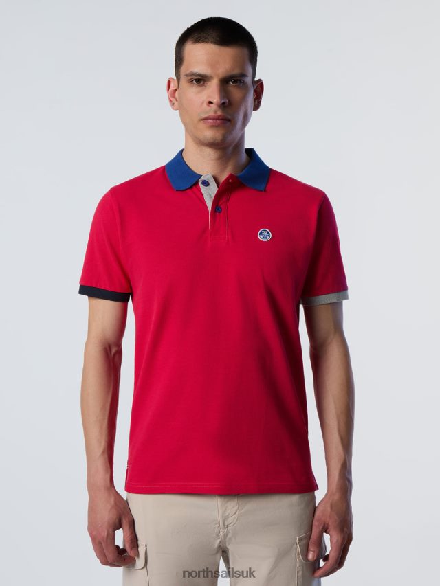 Men Barberry red Clothing 4D6N98 North Sails Organic Cotton Polo Shirt NEW