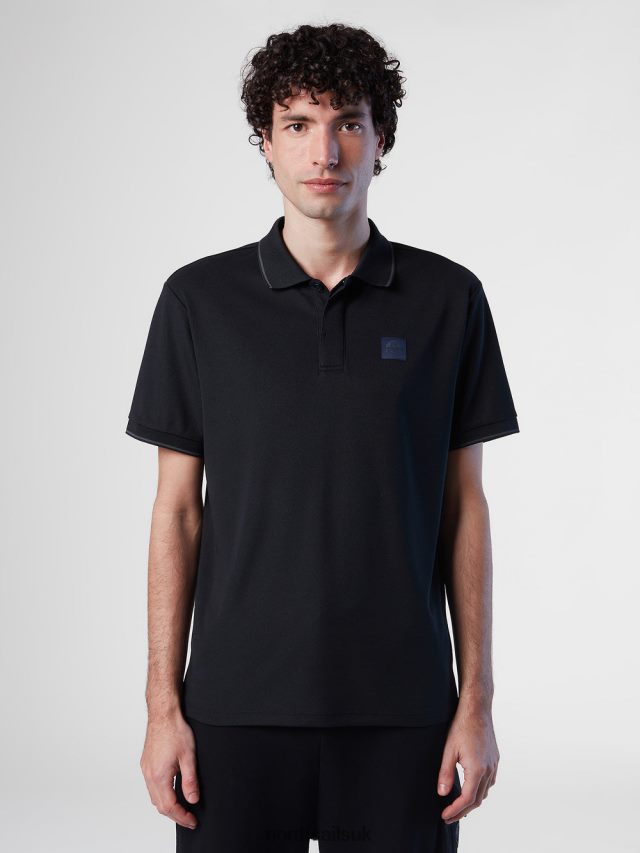 Men Black Clothing 4D6N106 North Sails COOLMAX POLO SHIRT
