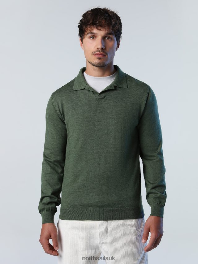 Men Bronze green Clothing 4D6N866 North Sails HYDROWOOL POLO SHIRT