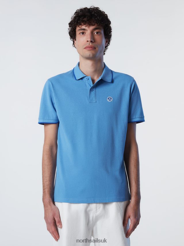 Men Cornflower blue Clothing 4D6N78 North Sails Organic Cotton Polo Shirt SALE
