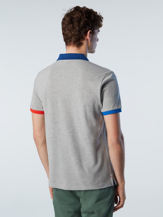 Men Grey melange Clothing 4D6N103 North Sails Organic Cotton Polo Shirt NEW