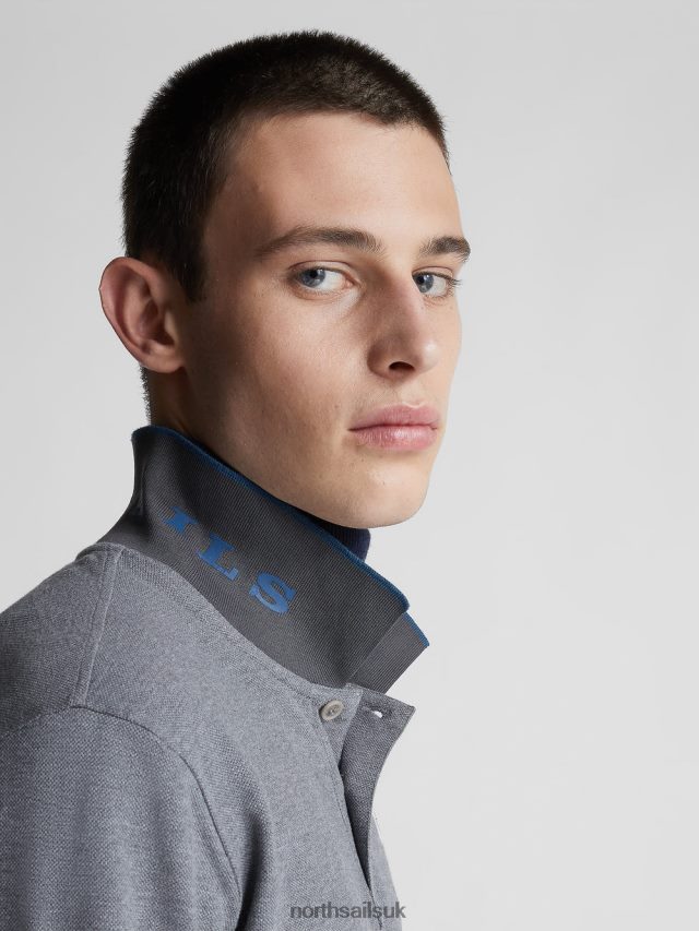 Men Medium grey melange Clothing 4D6N1304 North Sails ORGANIC PIQUE POLO SHIRT