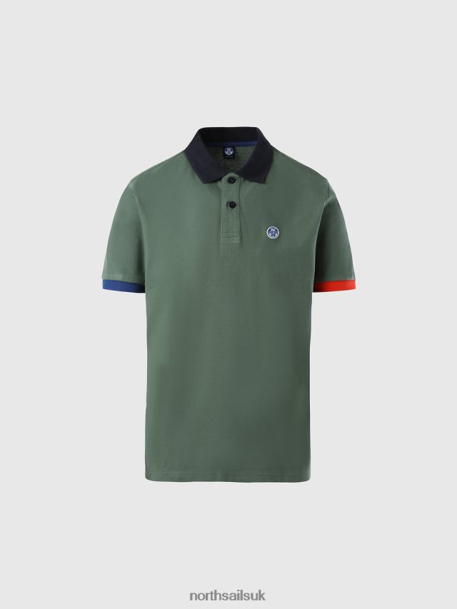 Men Military green Clothing 4D6N102 North Sails Organic Cotton Polo Shirt NEW
