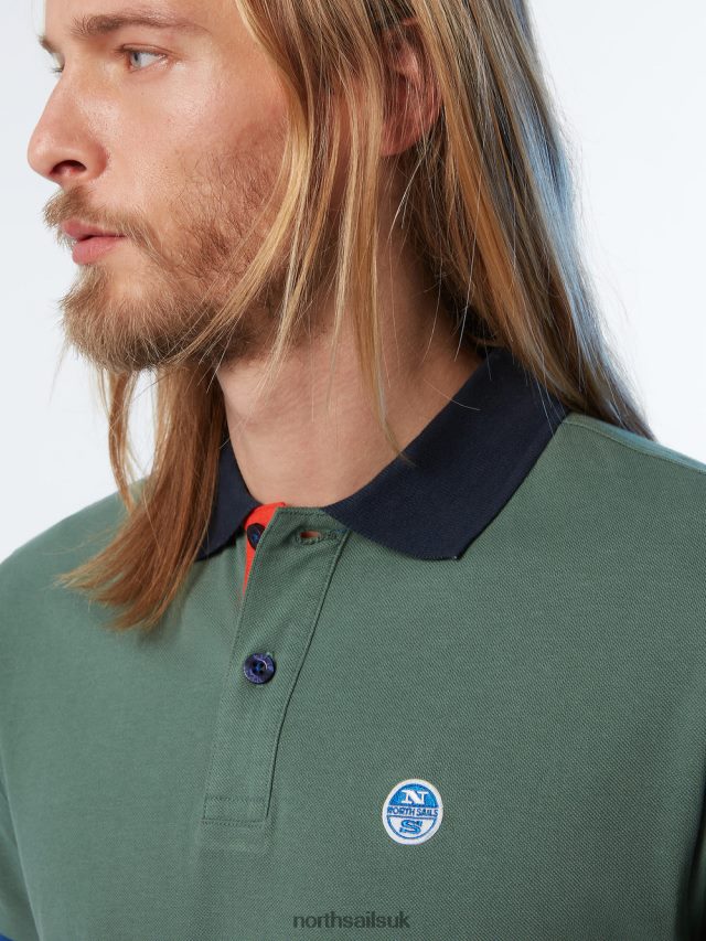 Men Military green Clothing 4D6N102 North Sails Organic Cotton Polo Shirt NEW