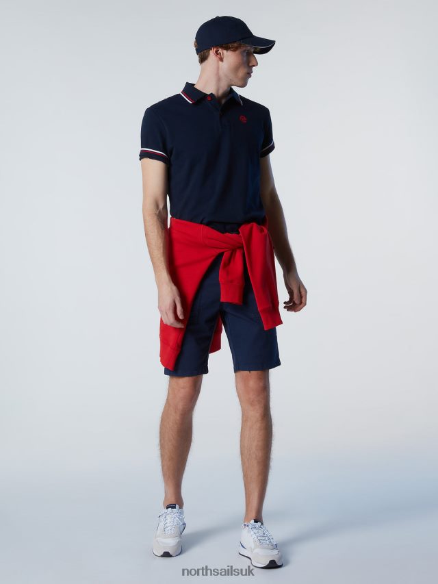 Men Navy blue Clothing 4D6N83 North Sails Organic Cotton Polo Shirt SALE