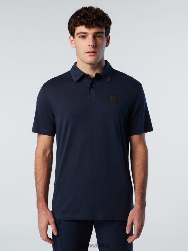 Men Navy blue Clothing 4D6N94 North Sails COTTON AND TENCEL POLO SHIRT
