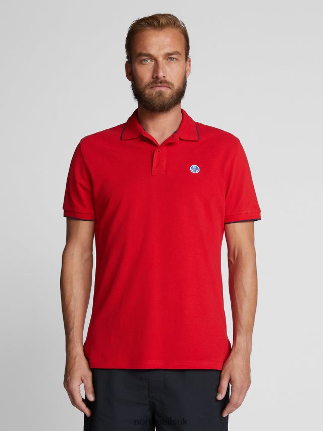 Men Red Clothing 4D6N1052 North Sails PRINTED POLO SHIRT