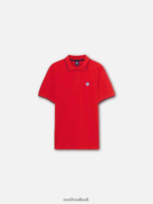 Men Red Clothing 4D6N1052 North Sails PRINTED POLO SHIRT