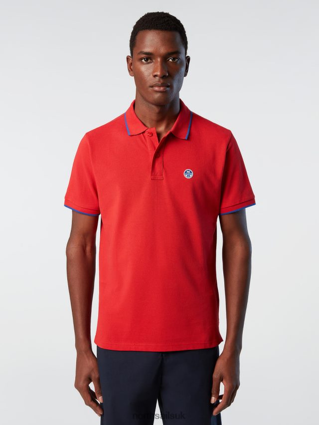 Men Red Clothing 4D6N68 North Sails Organic Cotton Polo Shirt SALE