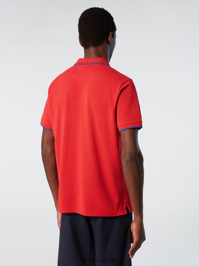 Men Red Clothing 4D6N68 North Sails Organic Cotton Polo Shirt SALE