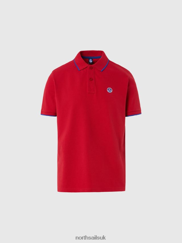 Men Red Clothing 4D6N68 North Sails Organic Cotton Polo Shirt SALE
