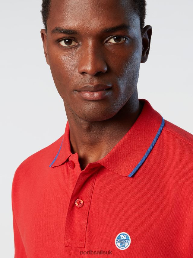 Men Red Clothing 4D6N68 North Sails Organic Cotton Polo Shirt SALE