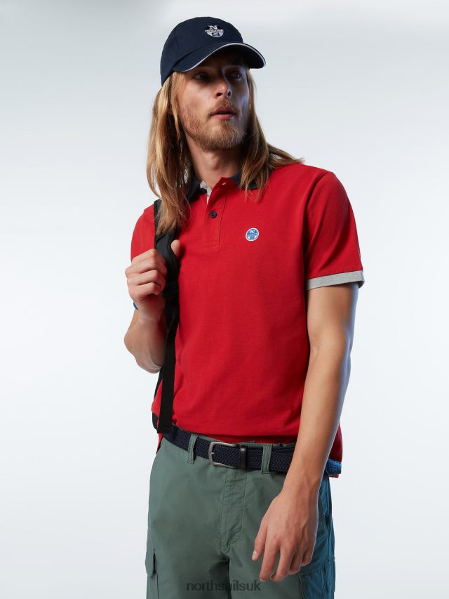 Men Red Clothing 4D6N97 North Sails Organic Cotton Polo Shirt NEW