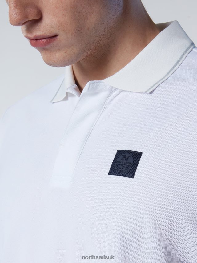 Men White Clothing 4D6N107 North Sails COOLMAX POLO SHIRT