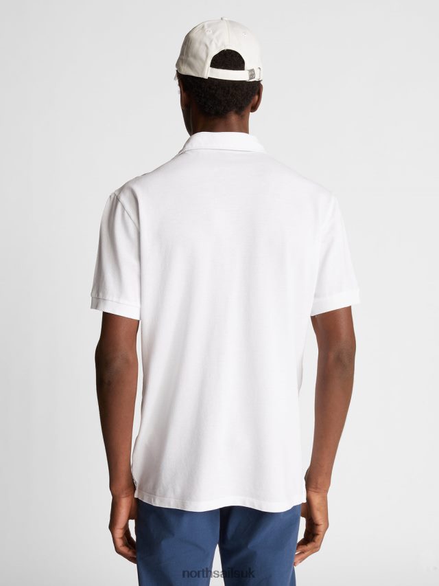 Men White Clothing 4D6N1105 North Sails LIGHTWEIGHT PIQUE POLO SHIRT