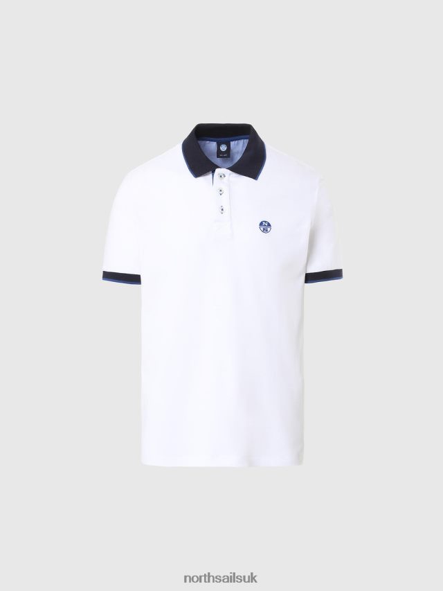 Men White Clothing 4D6N114 North Sails Organic Cotton Polo Shirt NEW