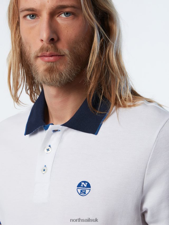 Men White Clothing 4D6N114 North Sails Organic Cotton Polo Shirt NEW