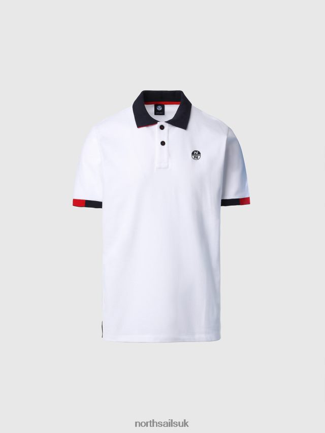 Men White Clothing 4D6N116 North Sails Organic Cotton Polo Shirt NEW