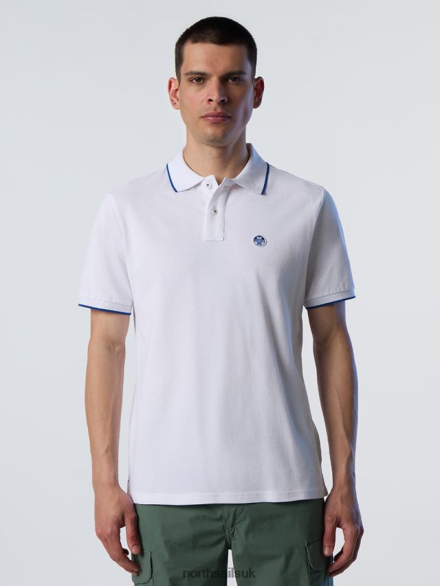 Men White Clothing 4D6N67 North Sails Organic Cotton Polo Shirt SALE