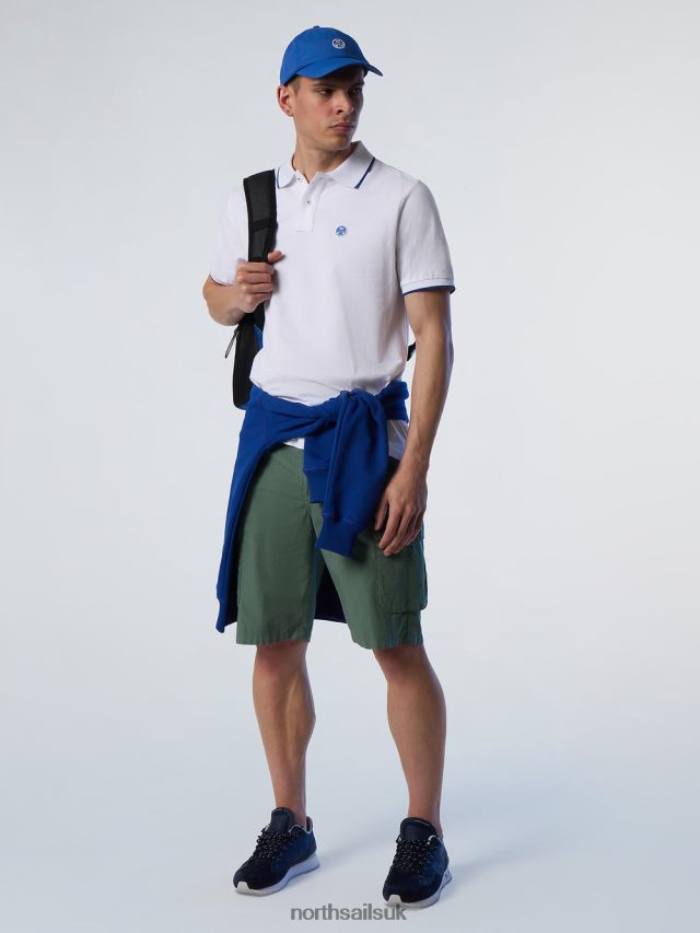 Men White Clothing 4D6N67 North Sails Organic Cotton Polo Shirt SALE