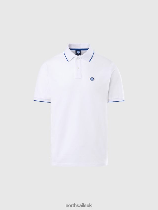 Men White Clothing 4D6N67 North Sails Organic Cotton Polo Shirt SALE