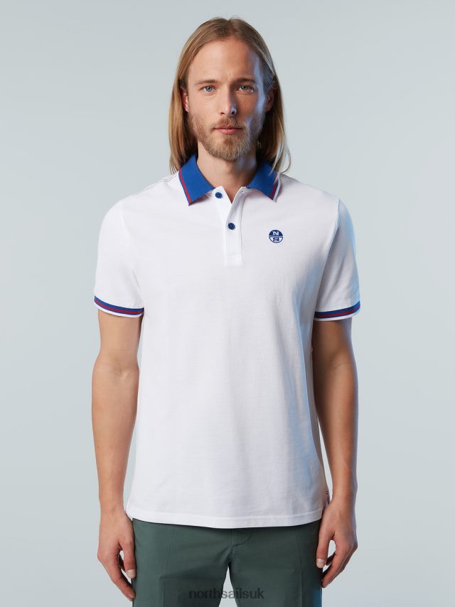 Men White Clothing 4D6N81 North Sails Organic Cotton Polo Shirt SALE