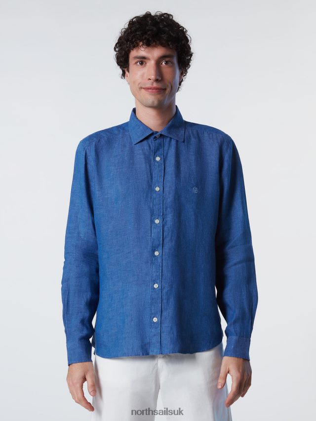 Men Dark denim Clothing 4D6N224 North Sails LINEN SHIRT