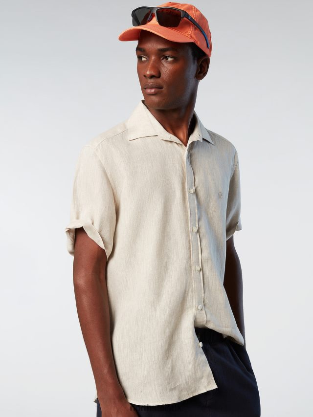 Men Dove Clothing 4D6N216 North Sails SHORT-SLEEVE LINEN SHIRT