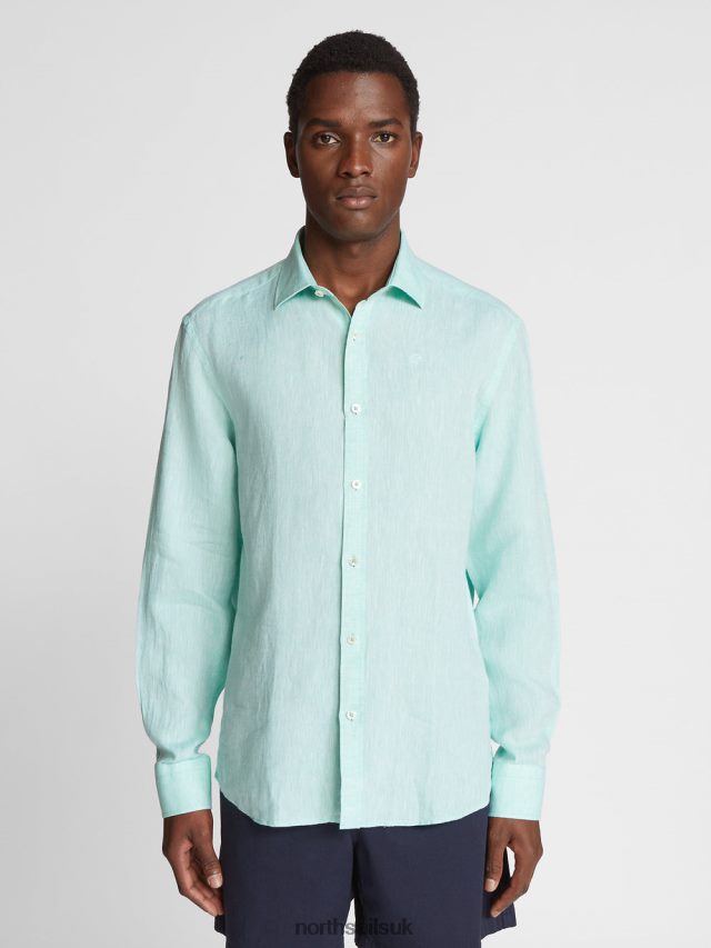 Men Emerald Clothing 4D6N1179 North Sails LINEN SHIRT