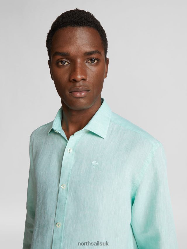 Men Emerald Clothing 4D6N1179 North Sails LINEN SHIRT