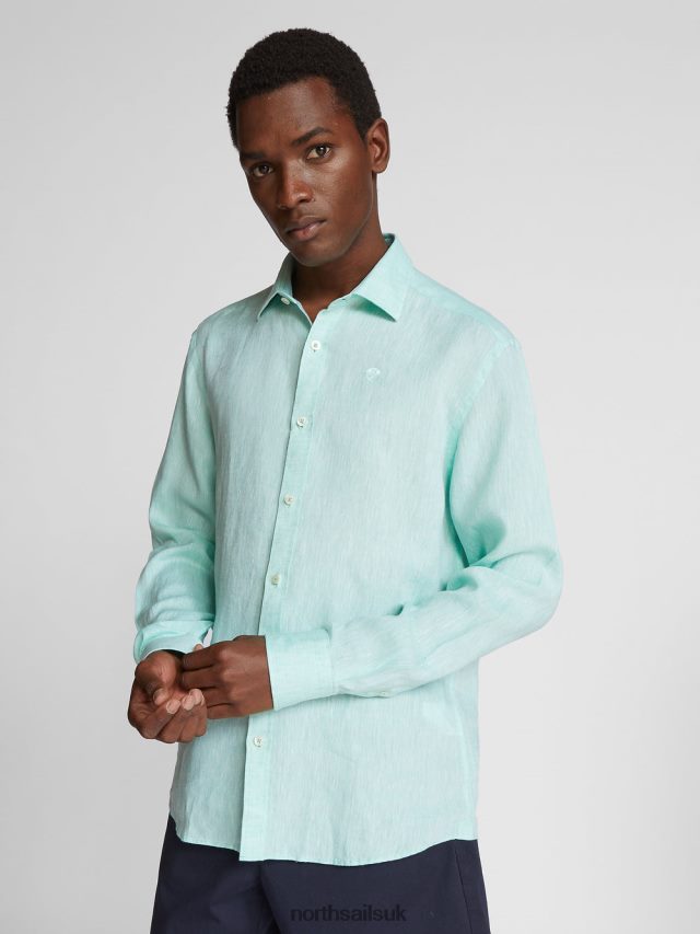 Men Emerald Clothing 4D6N1179 North Sails LINEN SHIRT