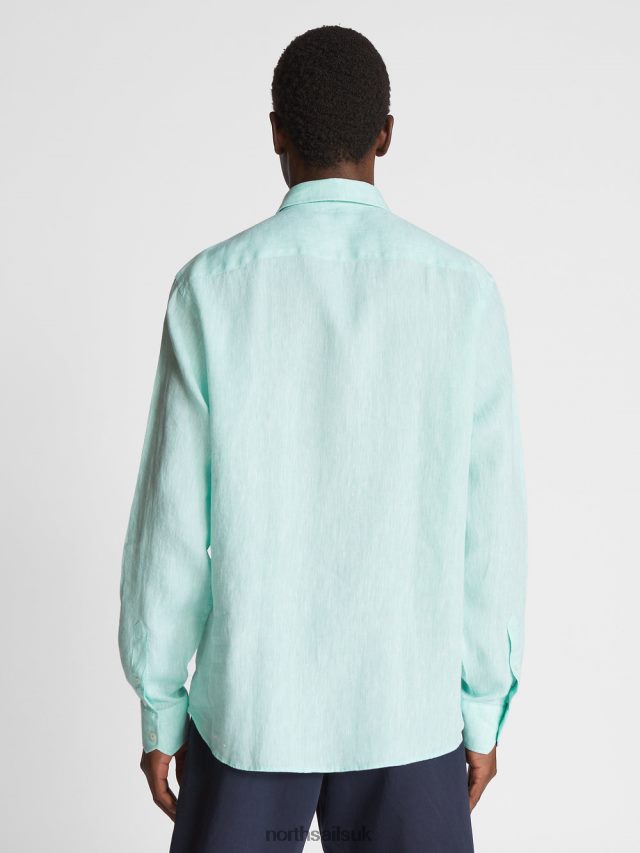 Men Emerald Clothing 4D6N1179 North Sails LINEN SHIRT