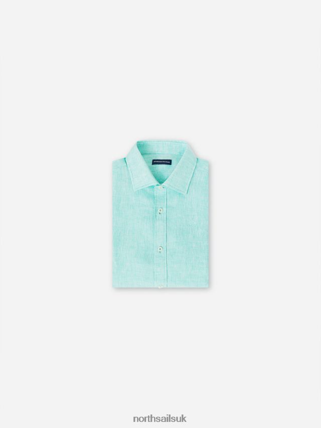 Men Emerald Clothing 4D6N1179 North Sails LINEN SHIRT