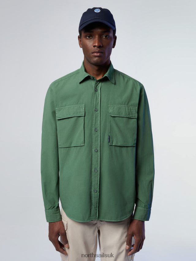Men Military green Clothing 4D6N228 North Sails POPLIN OVERSHIRT