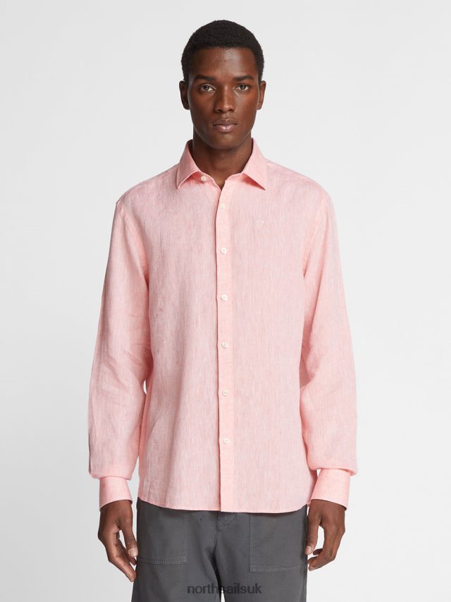 Men Red Clothing 4D6N1178 North Sails LINEN SHIRT