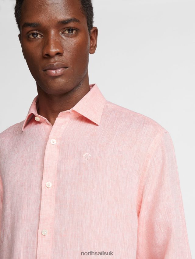 Men Red Clothing 4D6N1178 North Sails LINEN SHIRT
