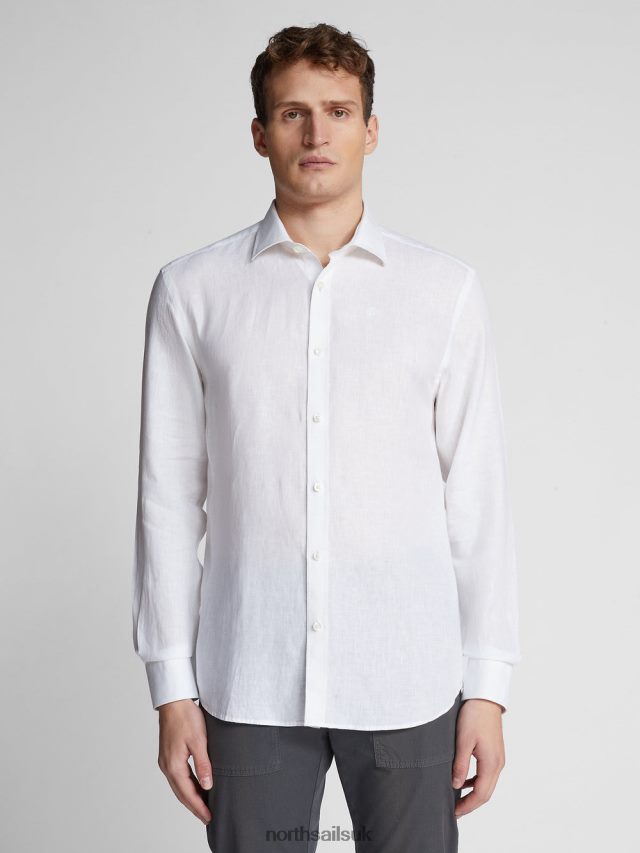 Men White Clothing 4D6N1177 North Sails LINEN SHIRT