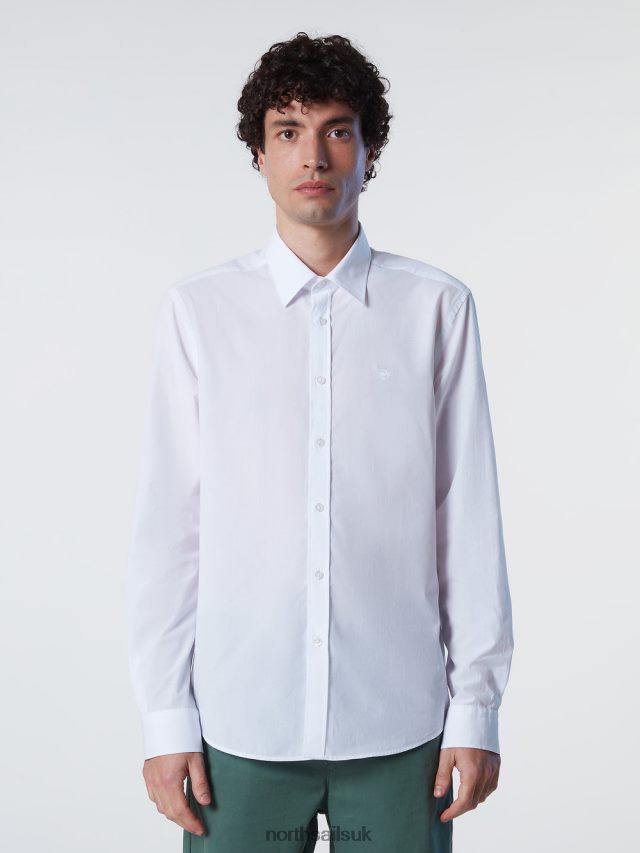 Men White Clothing 4D6N204 North Sails POPLIN SHIRT