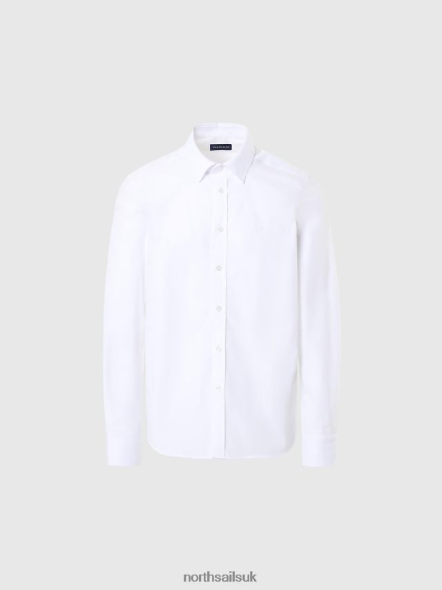 Men White Clothing 4D6N204 North Sails POPLIN SHIRT