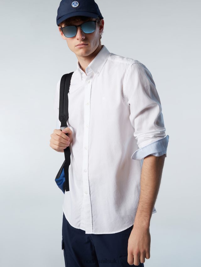 Men White Clothing 4D6N233 North Sails COTTON SHIRT