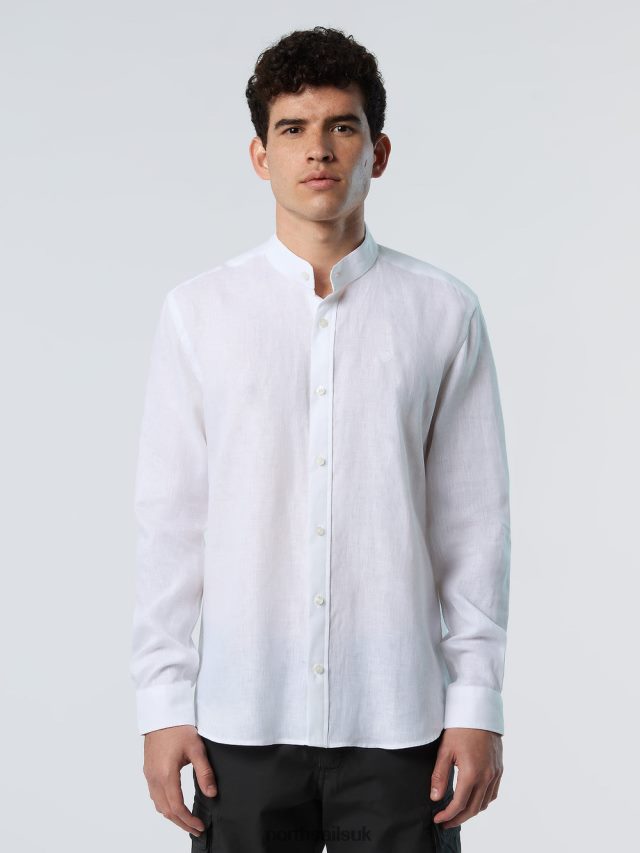Men White Clothing 4D6N237 North Sails MANDARIN COLLAR SHIRT
