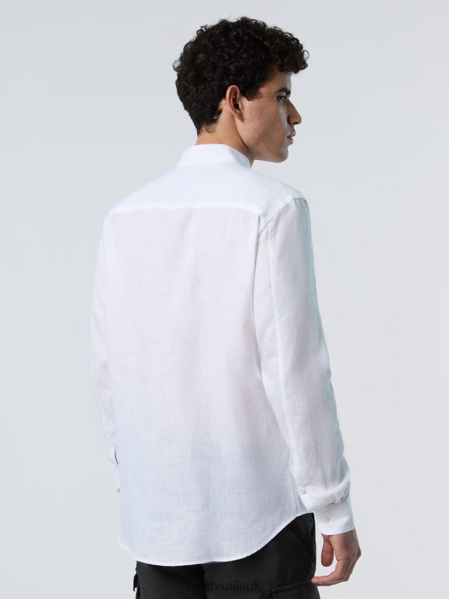 Men White Clothing 4D6N237 North Sails MANDARIN COLLAR SHIRT